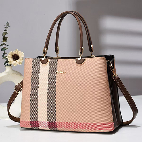 Ladies Hot Pink Rexine Hand Bag