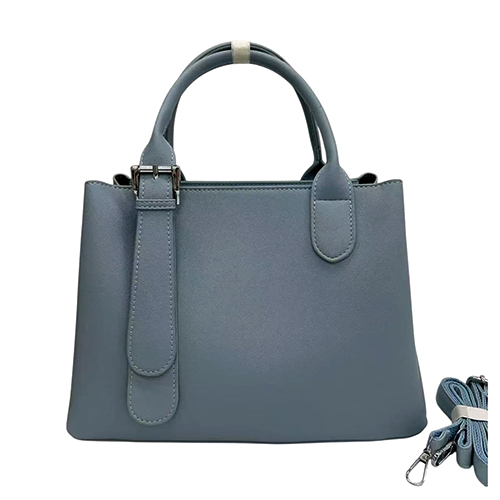 Ladies Grey Rexine Hand Bag - Design: Plain