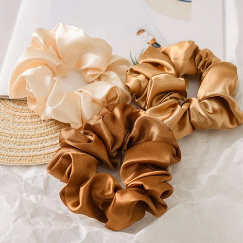 Satin Scrunchie Set - Premium Satin, Various Sizes Available, Multiple Color Options | Washable, Modern Style for Personal & Professional Use