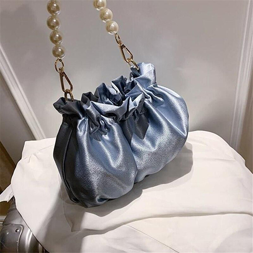 Ladies Grey Color Satin Bags - Color: Different Available