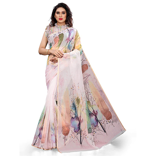 Ladies Printed Organza Saree