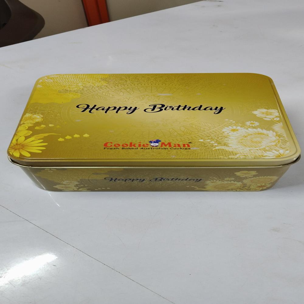 Happy Birthday printed metal tin containers 