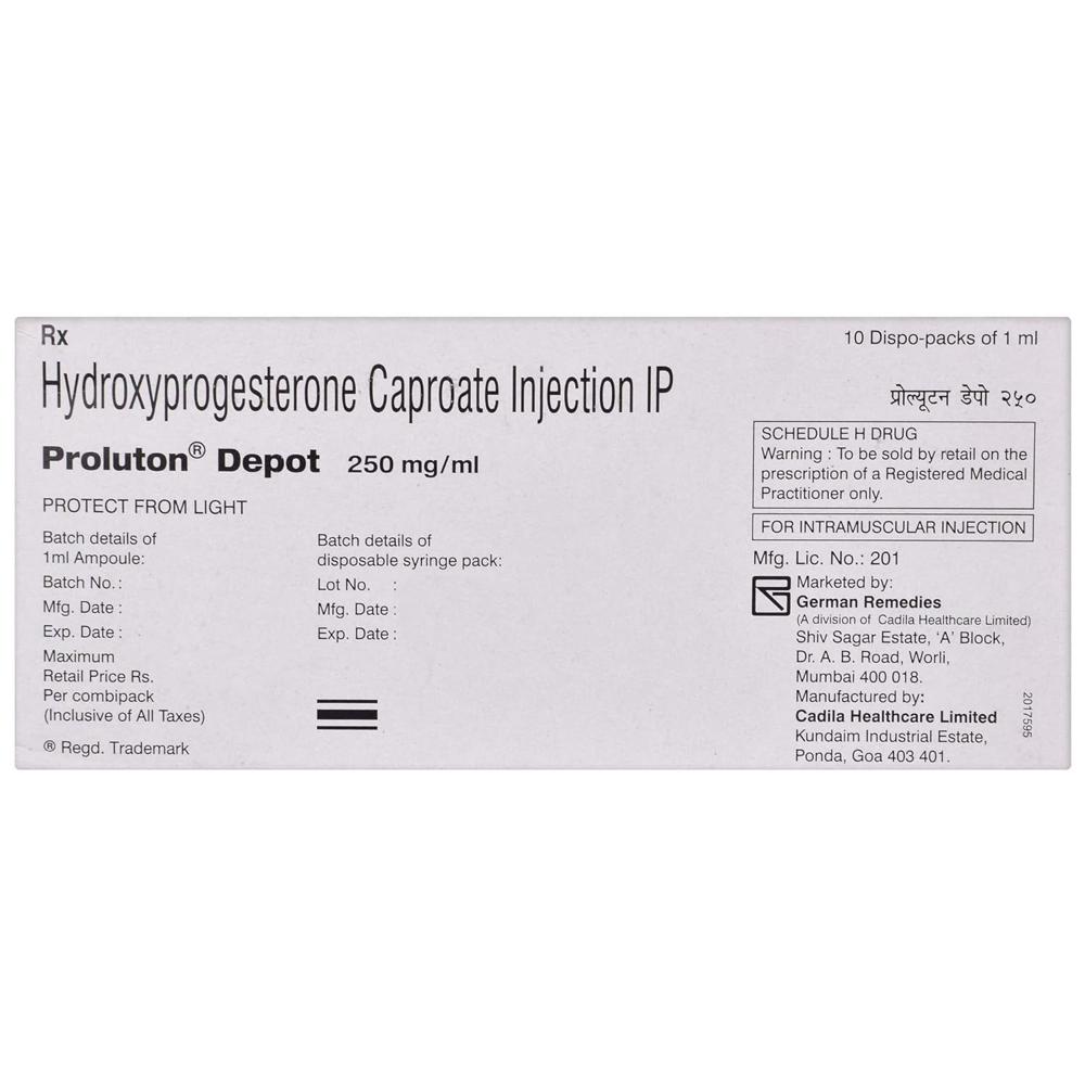 Proluton  Depot  Hydroxyprogesterone  Injection 500 mg