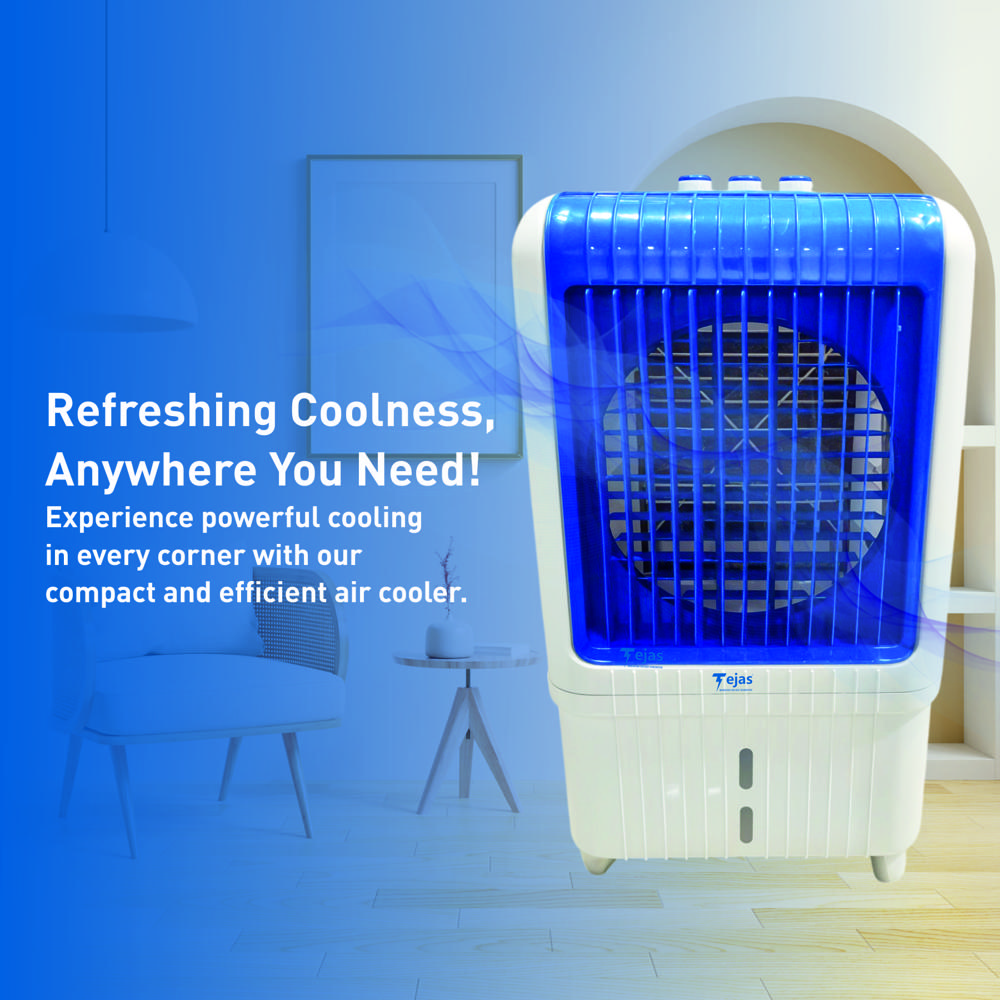 9. Desert Cooler (80 Ltr)  60 cm x 50 cm x 110 cm
