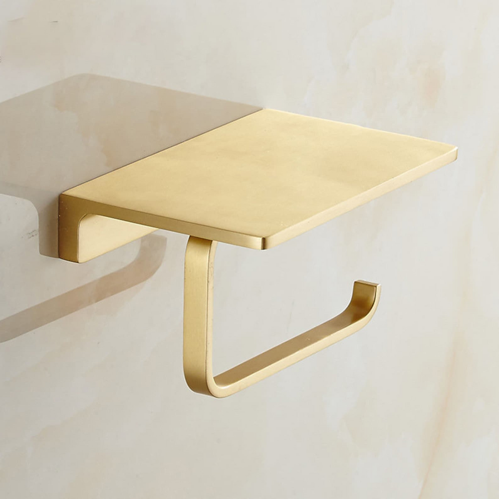 Interstellar Brass Toilet Paper Holder | Shelf Toilet Paper Holder | Modern Bathroom Accessories