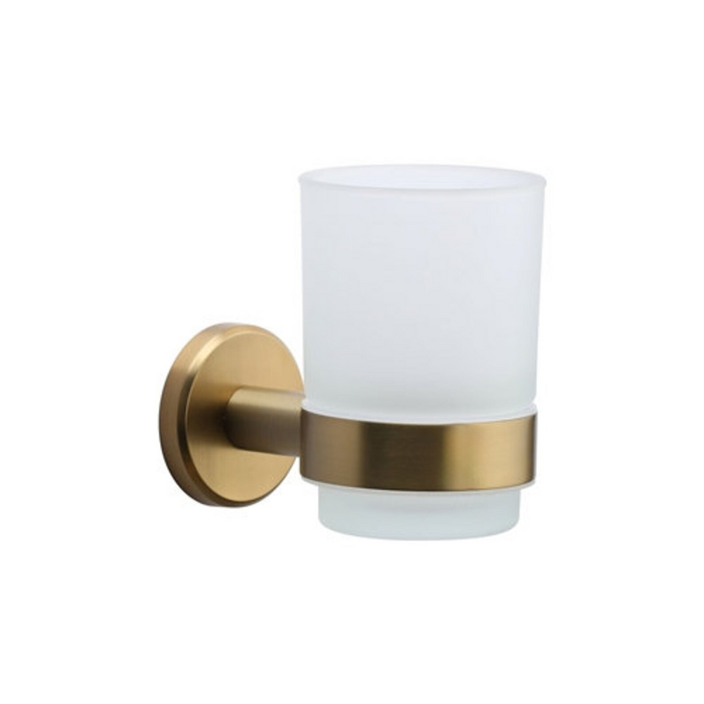 Fluxion Toothbrush Holder | Wall Mounted Holder | Frosted Glass Toothbrush Tumbler Holder