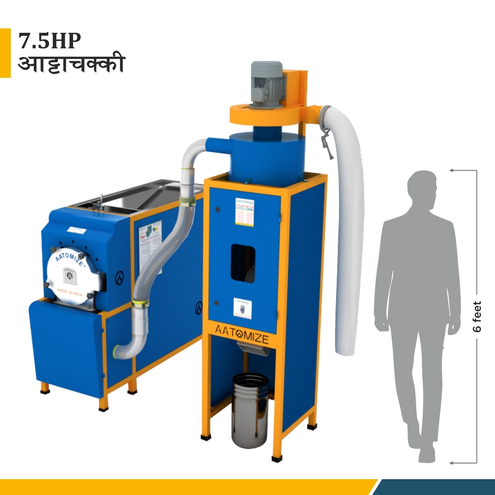 7.5hp Dual Chamber Industrial Grinder With Cyclone System - Color: Blue