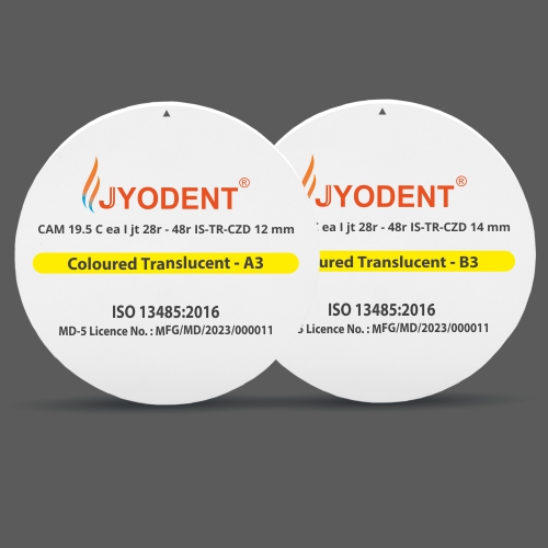 Jyodent Iso-statically Pressed Translucent Pre-shaded Zirconia Dental Discs (IS-TR-CZD)
