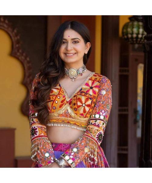 Butter Silk Designer Printed Navratri Lehenga Choli