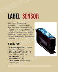 Lable Sensor - Optical/ultrasonic Detection For Paper, Transparent, Metallic Labels | Fast Response 1ms, Compact Design, Plug & Play Setup