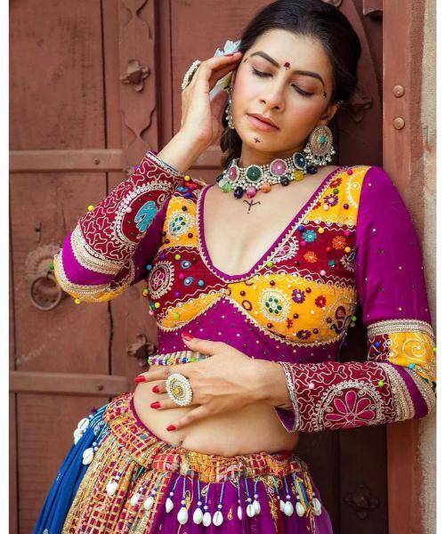 Multicolor Navratri Lehenga with Mirror Work  Perfect for Garba & Festive Wear