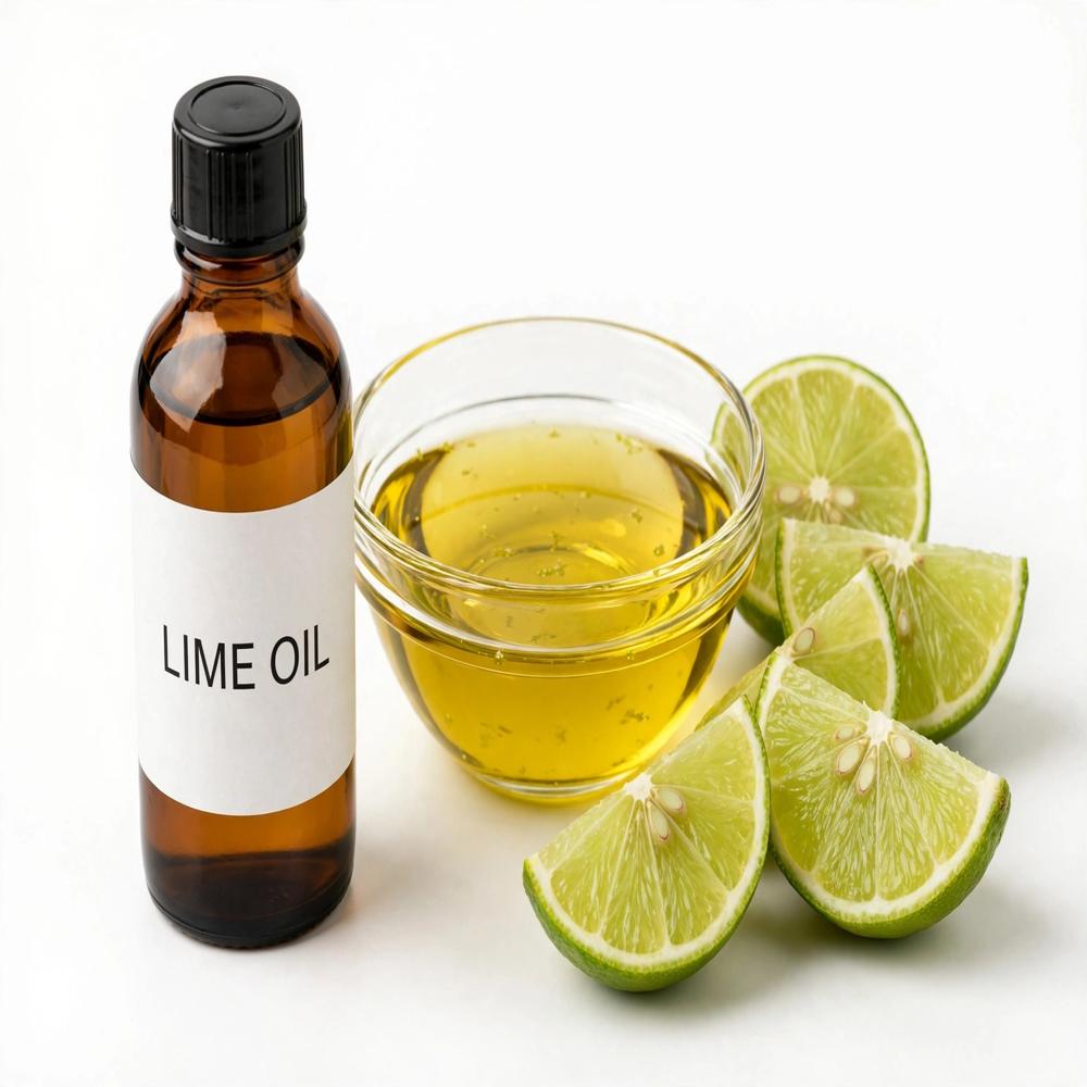 Lime Oil - 100% Pure, Clear Golden Yellow Liquid, Density: 0.950 - 1.050 g/cm³ | Antimicrobial, Astringent, Natural Remedy for Coughs & Dark Spots