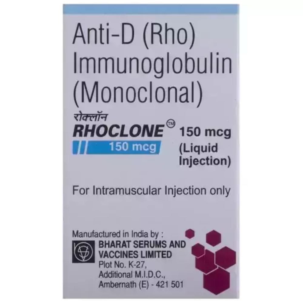 Rhoclone Anti Rh D Immunoglobulin Injection 150mcg