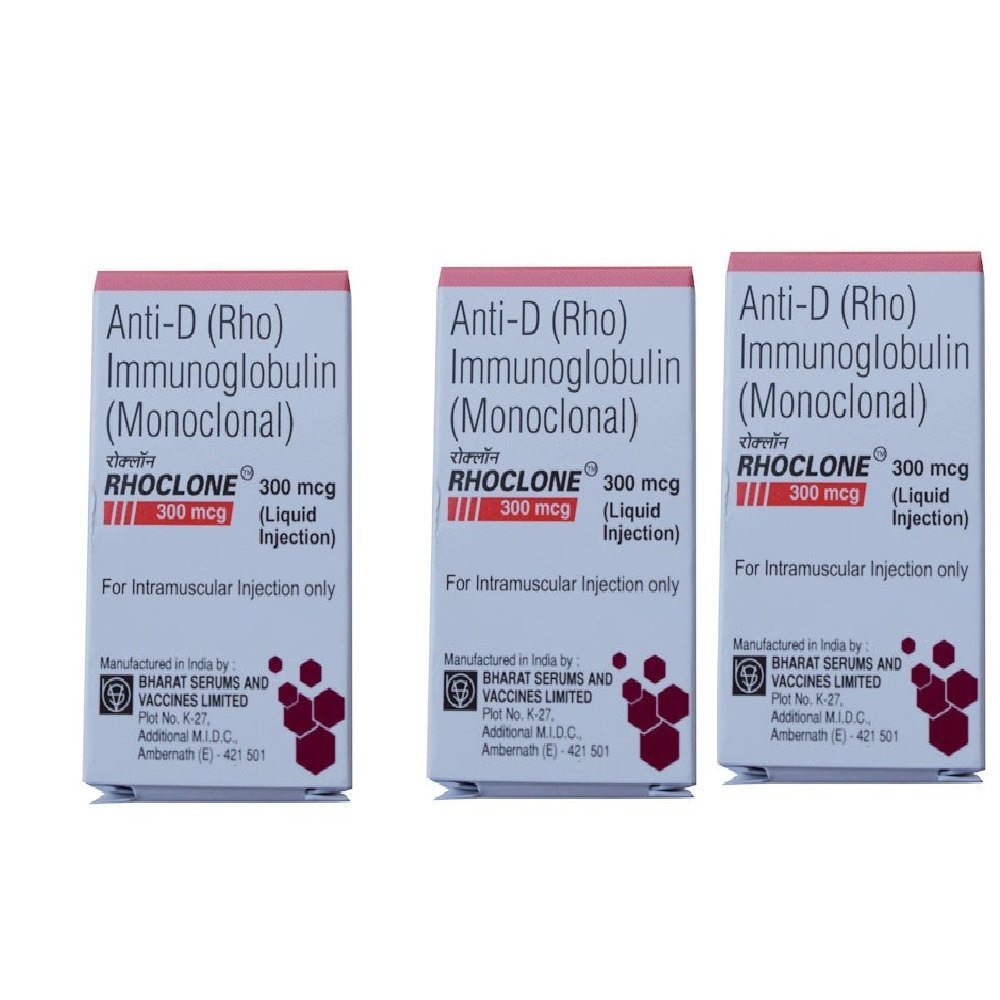 Rhoclone Anti Rh D Immunoglobulin Injection 300mcg