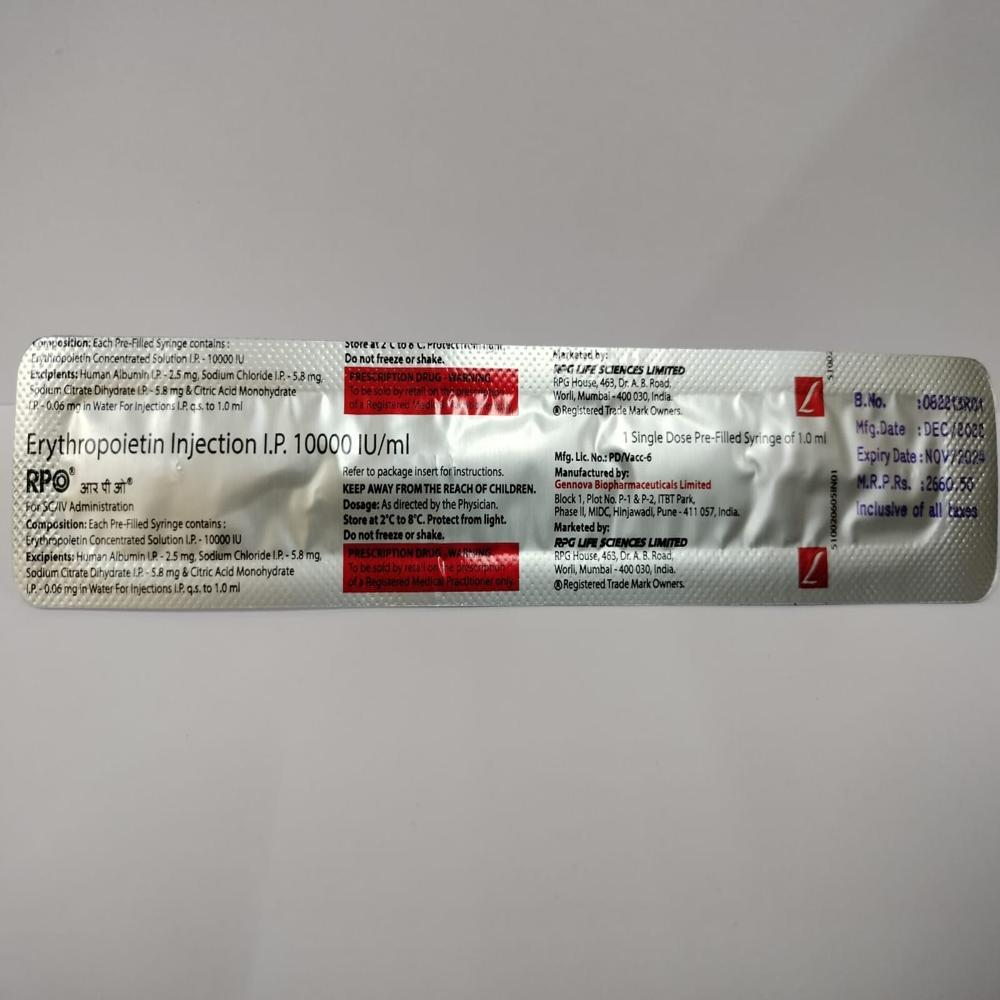 RPO Erythropoietin Alfa Injection 10000 IU
