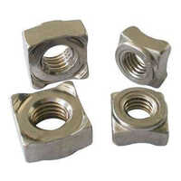 Square Weld Nut - Stainless Steel, M6 Size, 6 Millimeter Diameter, Silver Color | Corrosion Resistant, Polished Finish, Square Shape