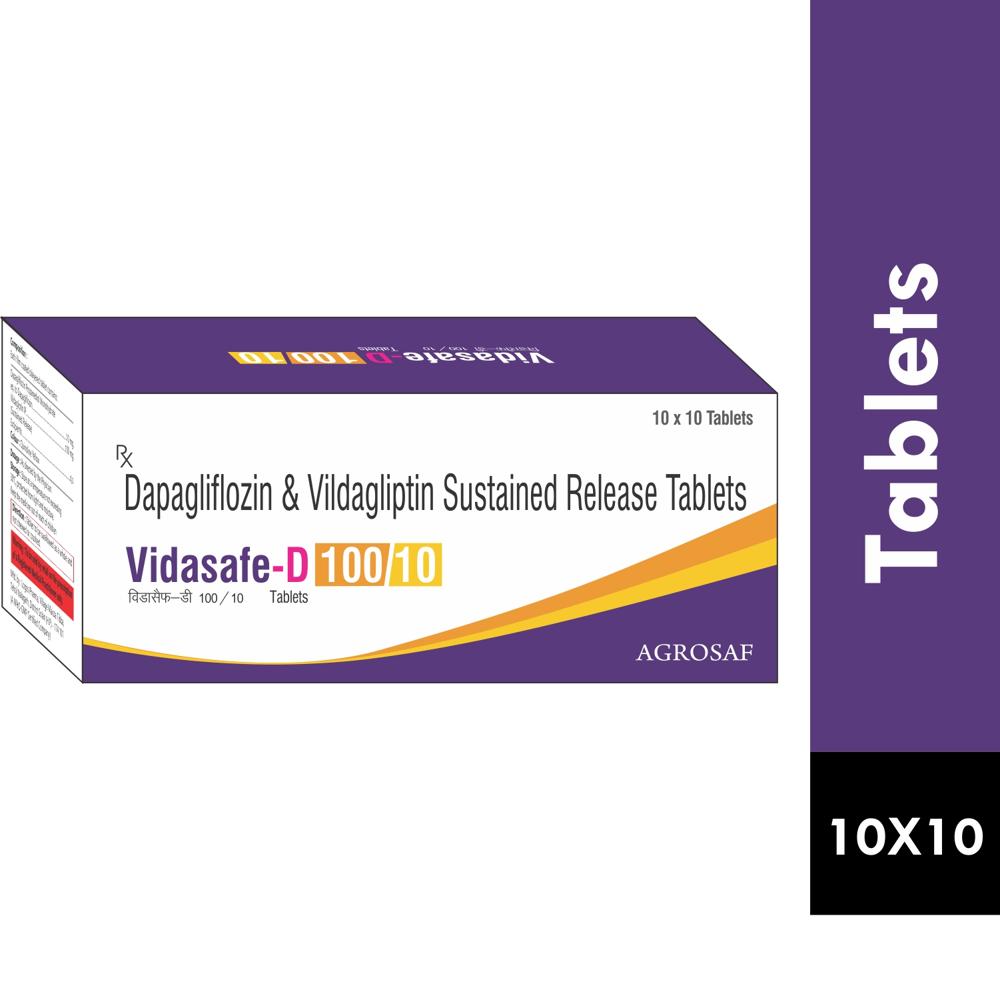 VIDASAFE D 100 / 10TABLET - Vildagliptin (100mg)+Dapagliflozin (10mg)