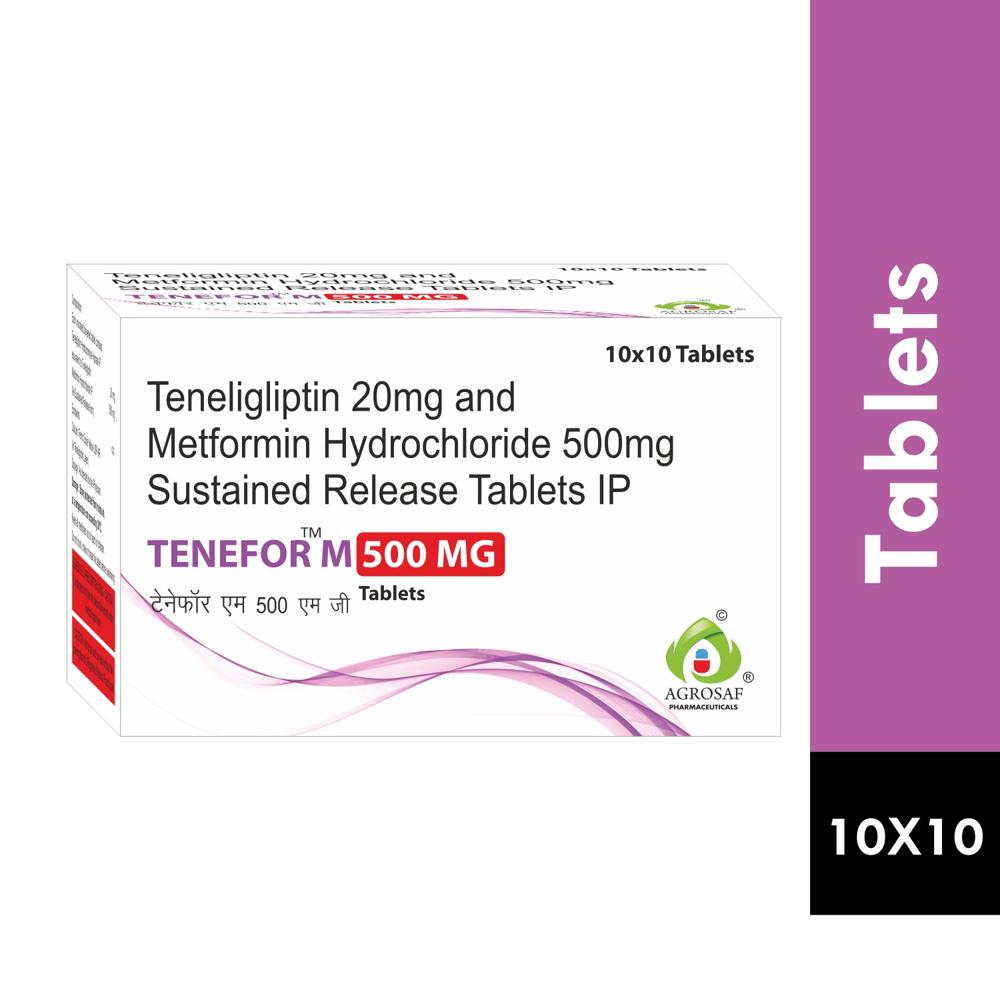TENEFOR M 500 TABLET - TENELIGLIPTIN 20MG+ METFORMIN 500MG(SR)