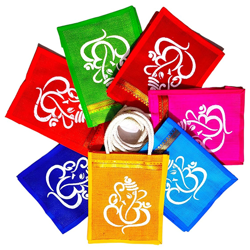Return Gift Jute and Canvas Bags with Contrast Prints