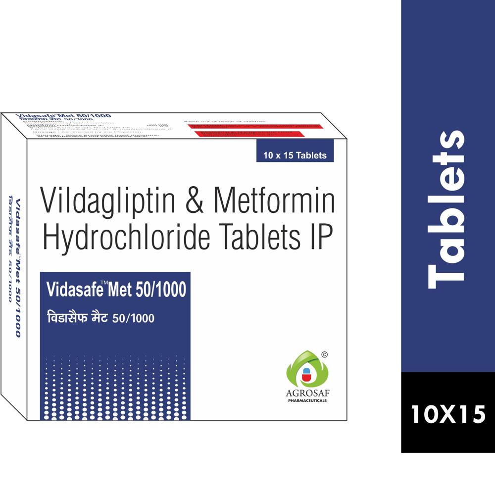 VIDASAFE-MET 50/1000 TABLET - Vildagliptin (50mg)+Metformin (1000mg)