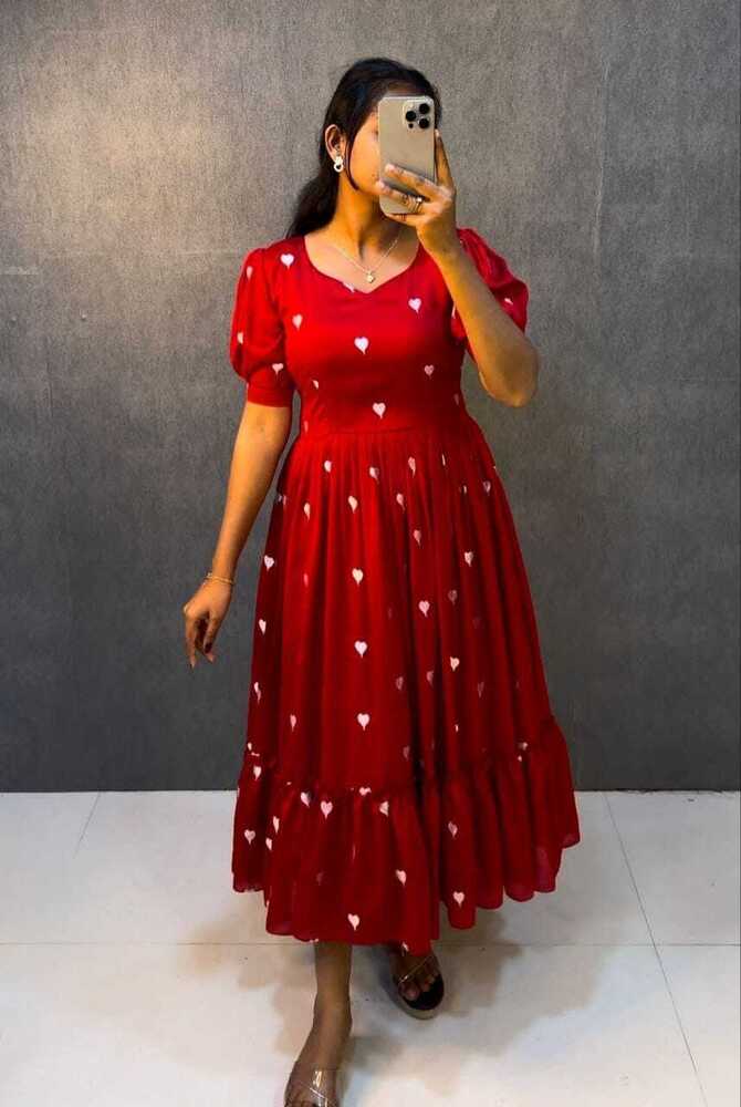 HEART  PRINTED KURTI