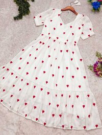 HEART  PRINTED KURTI