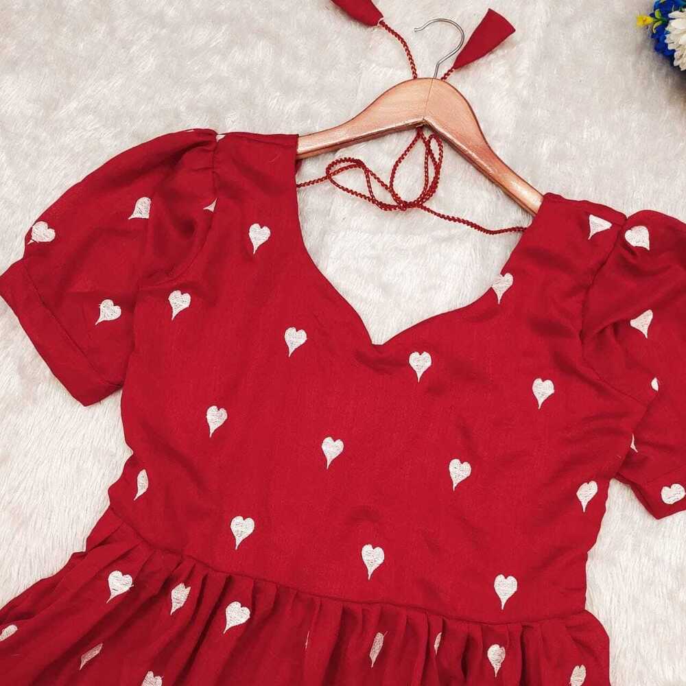 HEART  PRINTED KURTI