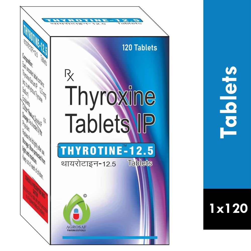 THYROTINE 12.5 TABLETS -Each Uncoated Tablet Contains : Thyroxine Sodium Ip 12.5 Mcg (eg. To Anhydrous Thyroxine Sodium) Excipients
