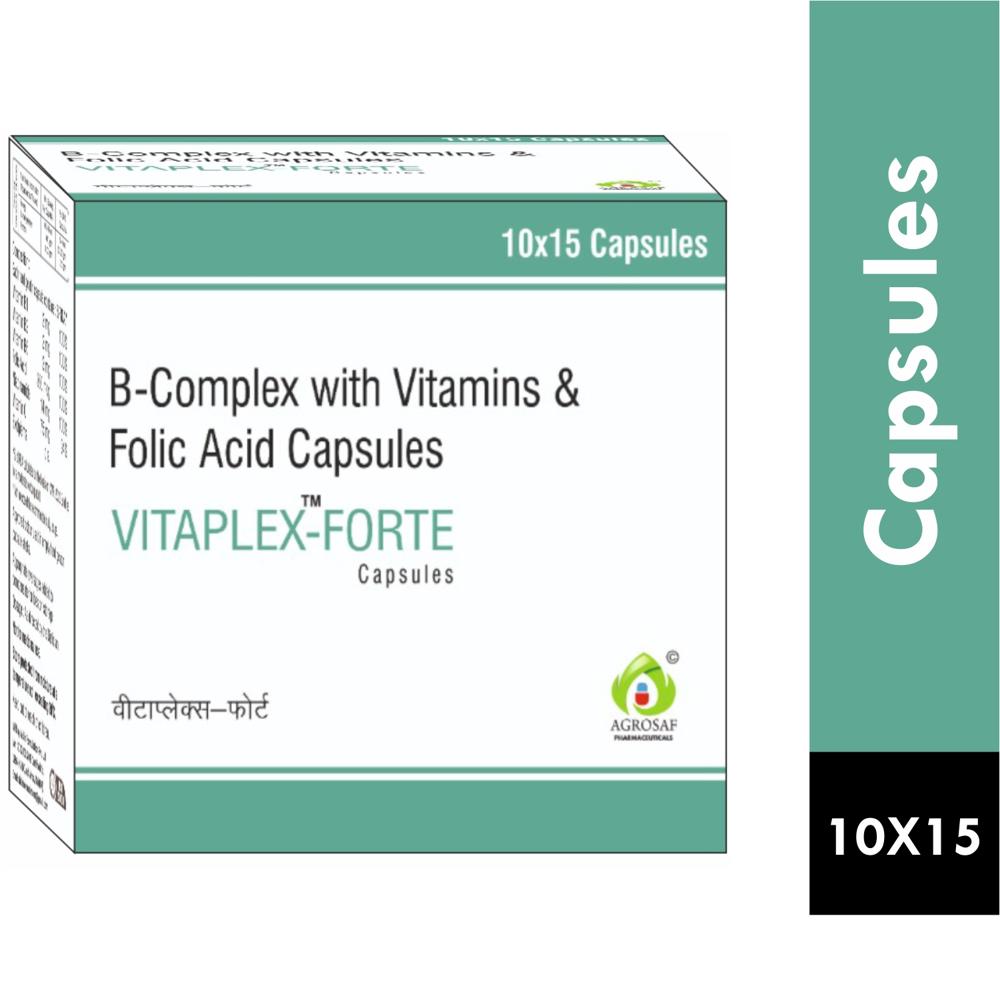 VITAPLEX FORTE CAPSULE - Vitamin B1 (2mg) + Vitamib B2(2mg) + Vitamin B6 (2mg) + Folic Acid (300mcg) + Niacinamide (14mg) + Vitamin C (75mg)