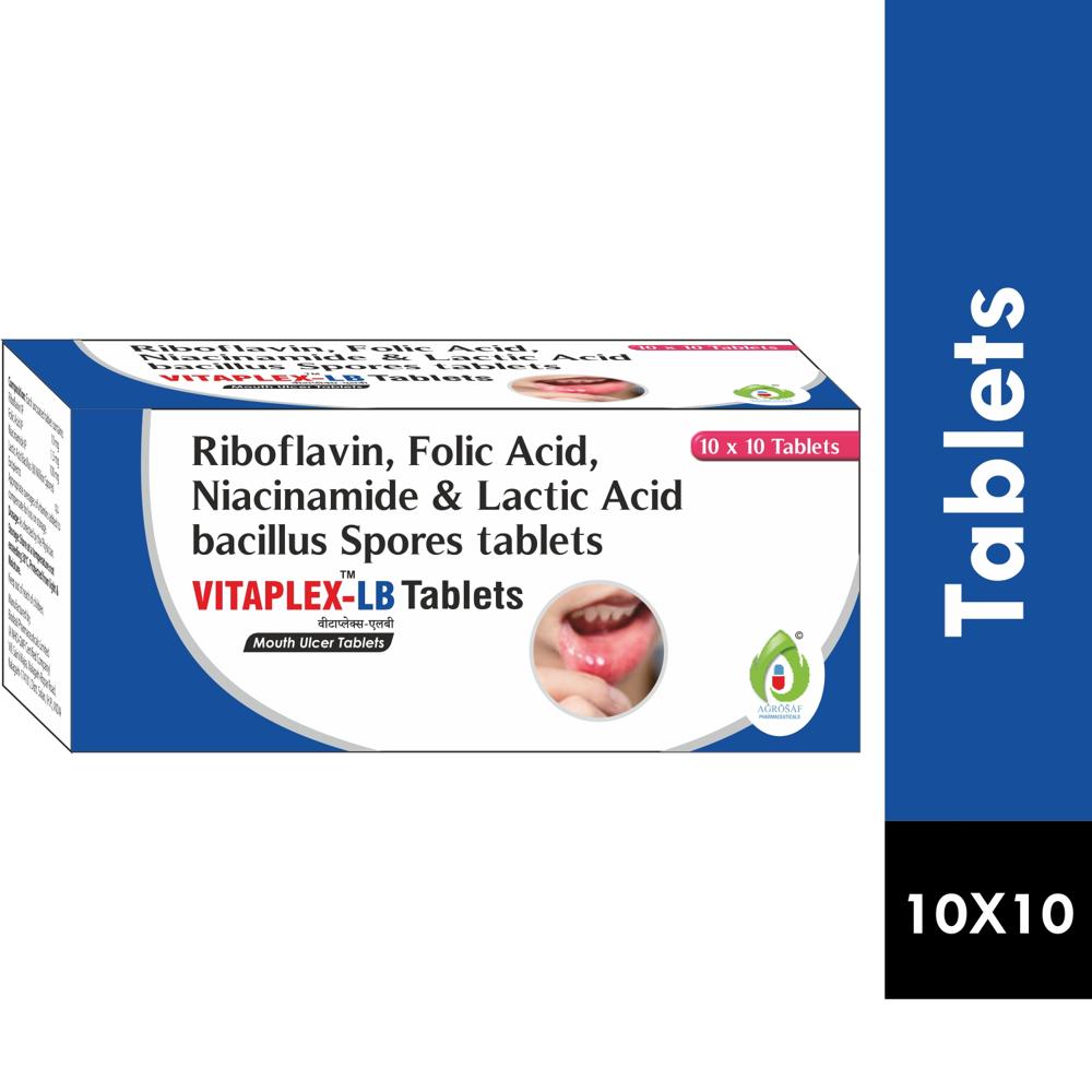 VITAPLEX LB TABLET - Riboflavin(10mg),folic Acid(1.5mg),niacinamide(100mg) & Lactic Acid Bacillus(60 Million Spores) Tablet