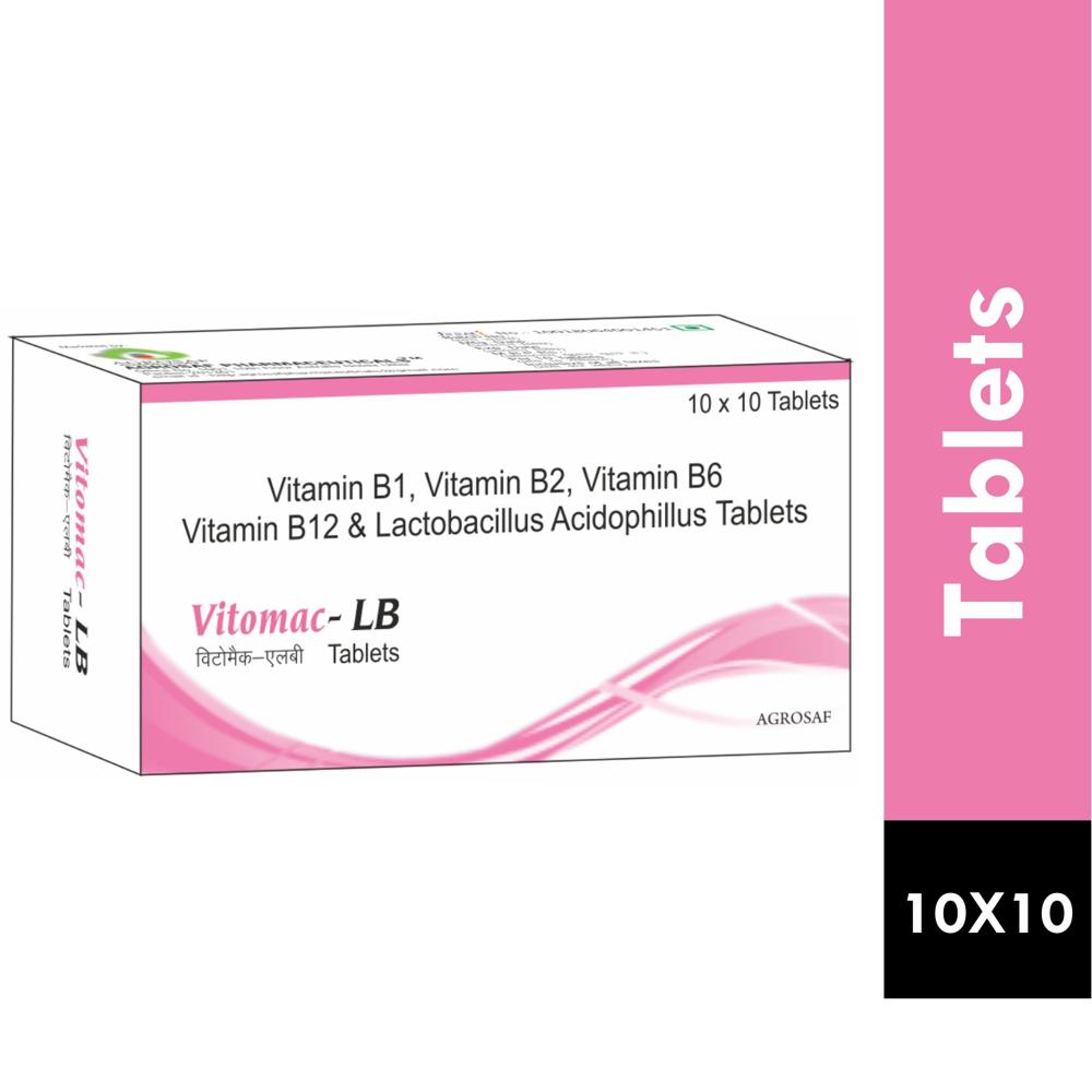 VITOMAC LB TABLET - Vitamin B1, Vitamin B2, Vitamin B6, Vitamin B12 & Lactobacillus Acidophilus