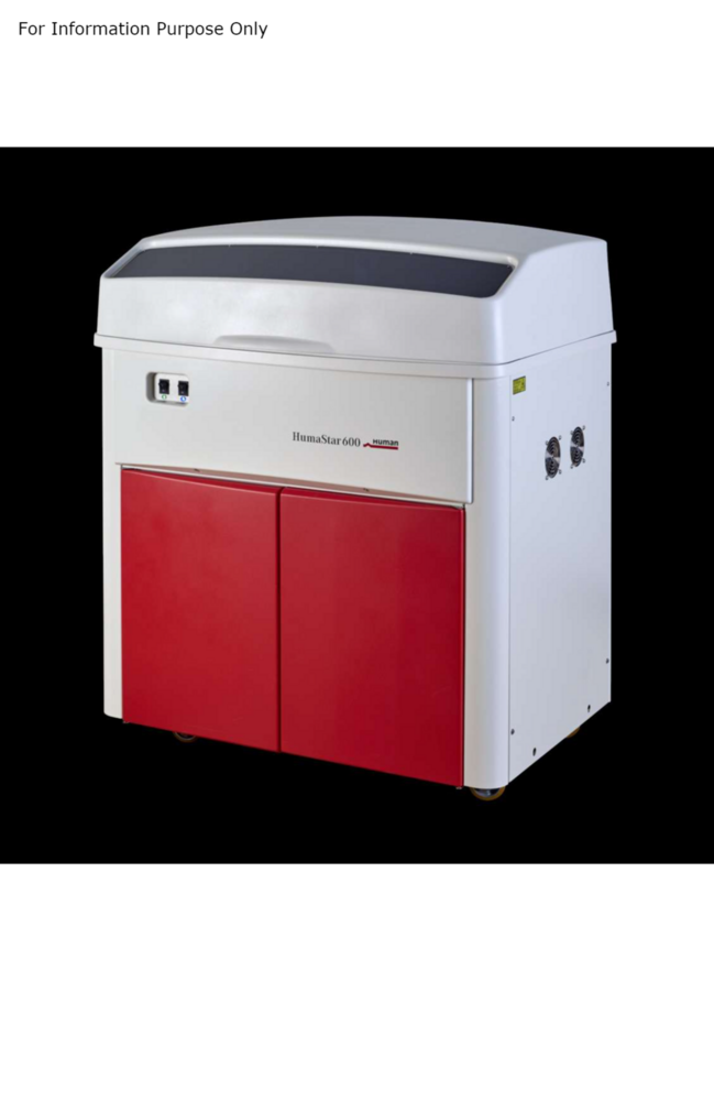Human Humastar 600 Automated Clinical Chemistry Analyzer