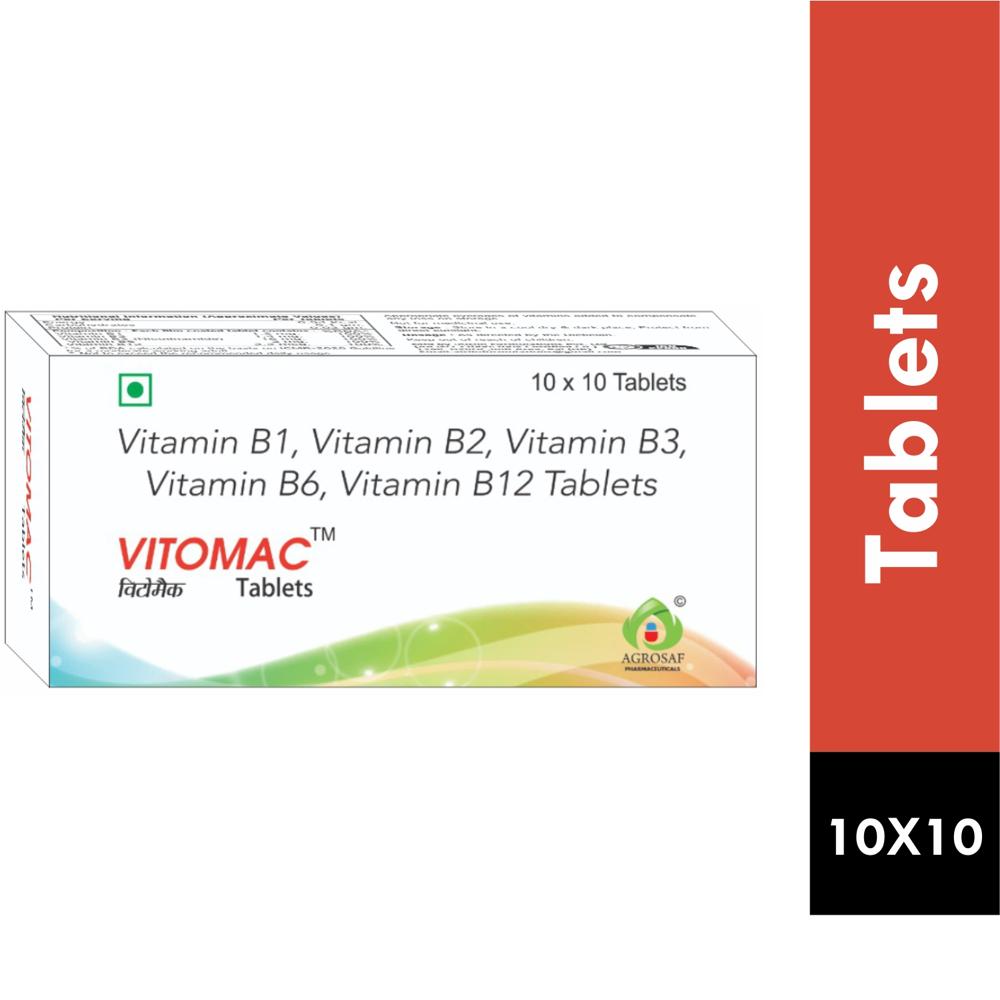 VITOMAC TABLET - Vitamin B1, B2, B3, B6, and B12 are essential water-soluble vitamins that work together to support energy metabolism,