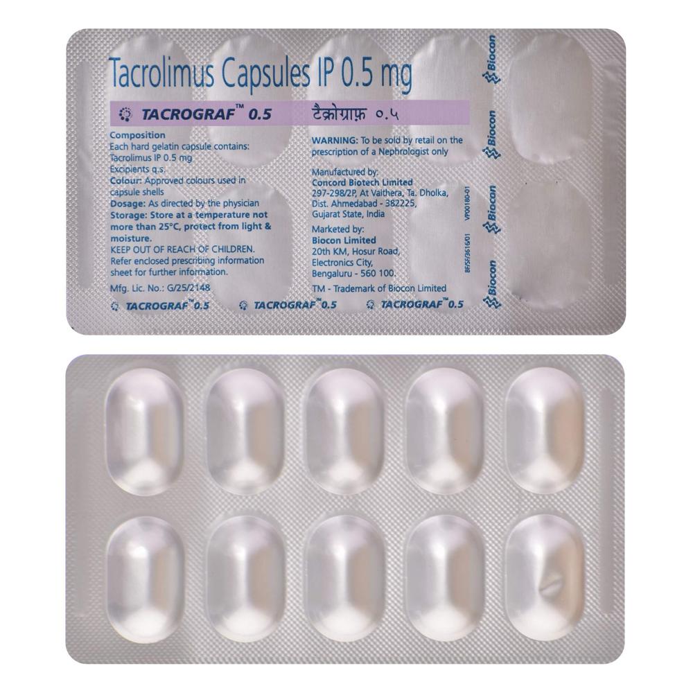 Tacrograf Tacrolimus Capsule 0.5 mg