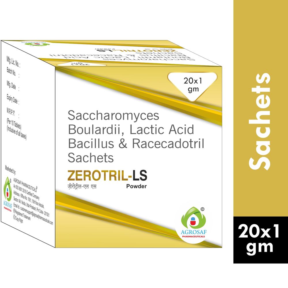 ZEROTRIL LS POWDER - Saccharomyces Boulardii 2.5 Billion Spores + Lactic Acid Bacillus 100 Million Spores + Racecadotril Ip 10 Mg + Excipients Q.s.