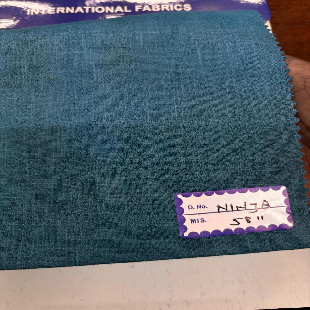 Ninja Premium Poly Cotton Linen Fabric for Shirts 58 Width