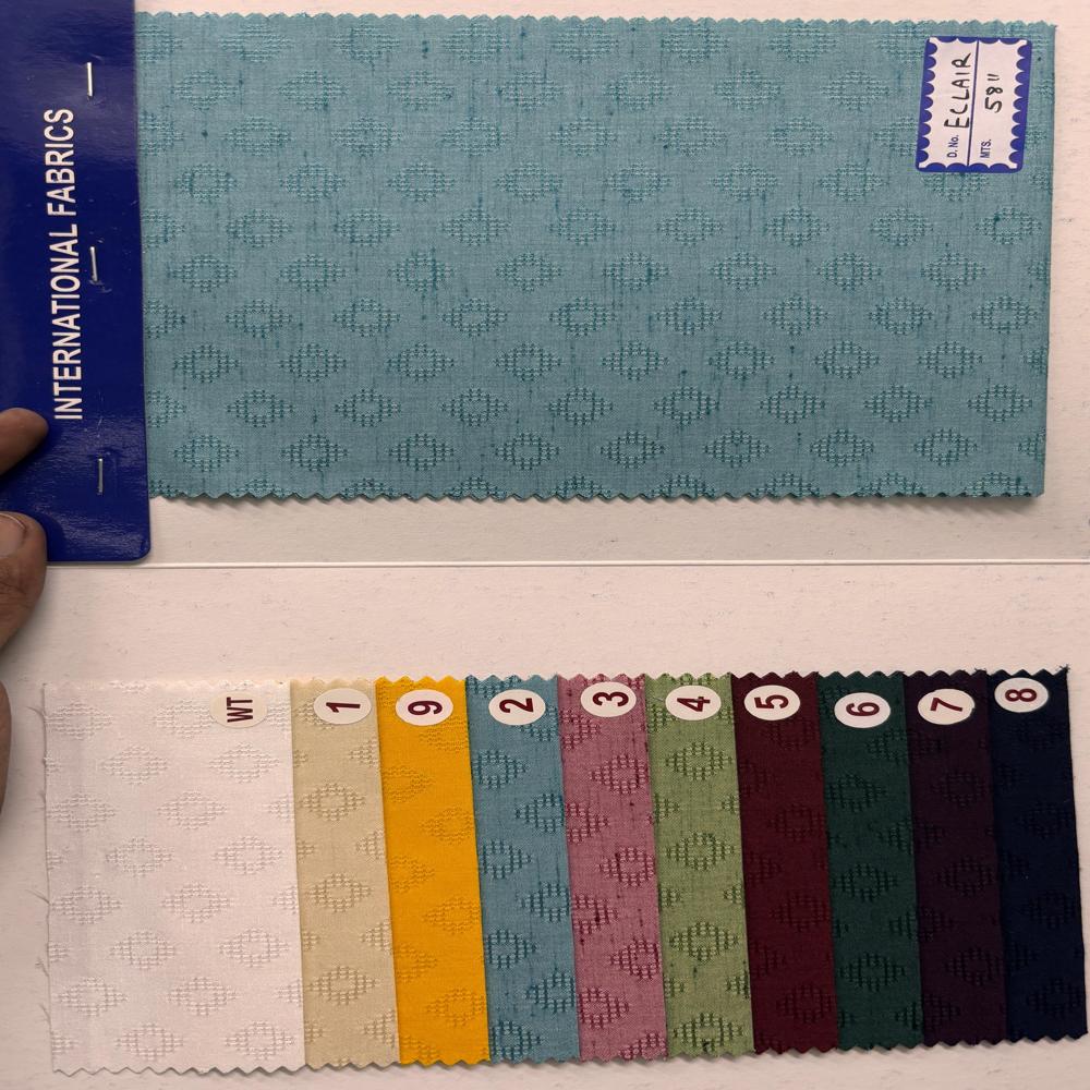 Eclair Poly Cotton Linen Dobby Shirting Fabric Width 58