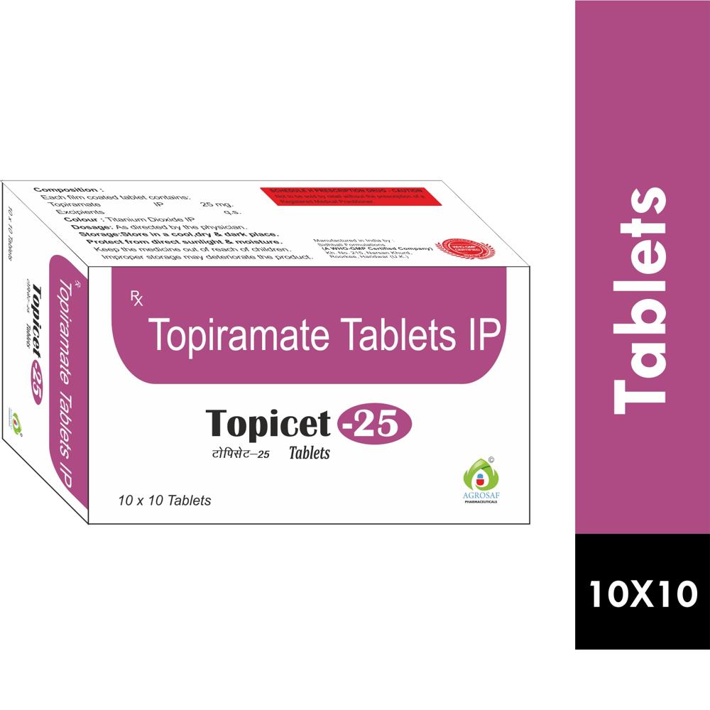 TOPICET 25 TABLET - (each Film Coated Tablet Cointains)topiramate (25mg) Tablet(colour: Titanium Dioxide Ip)