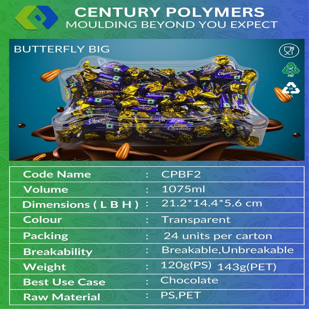 Butterfly Big Storage Container (Cpbf2) - Color: Transparent