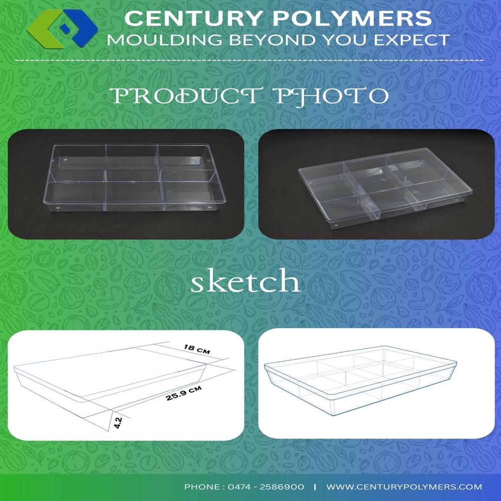 Cp 6 Pt Big Partition Container (Cpre9) - Color: Transparent