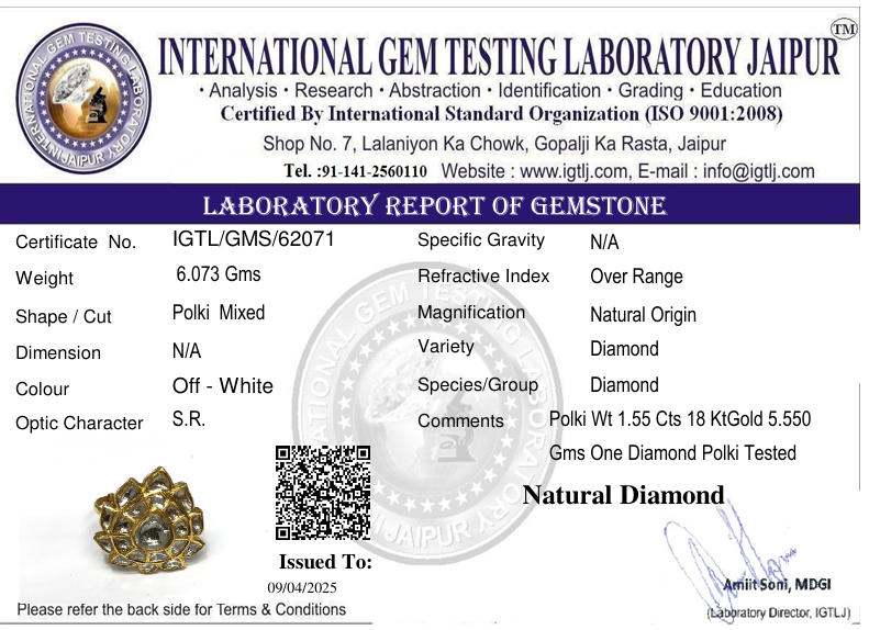 18kt Gold Uncut Diamond Polki Ring