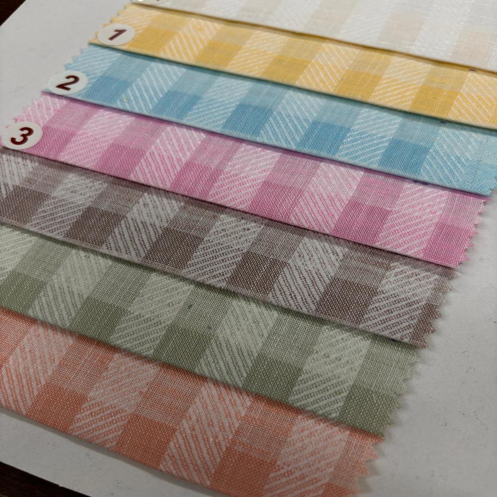 Triber Linen Cotton Check Shirting Fabric Width 58