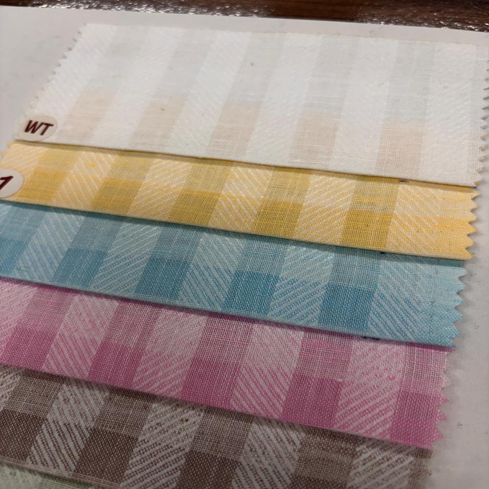 Triber Linen Cotton Check Shirting Fabric Width 58