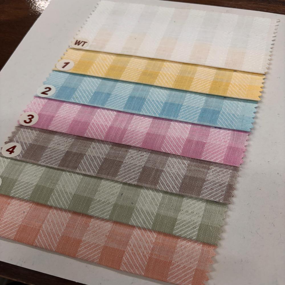 Triber Linen Cotton Check Shirting Fabric Width 58