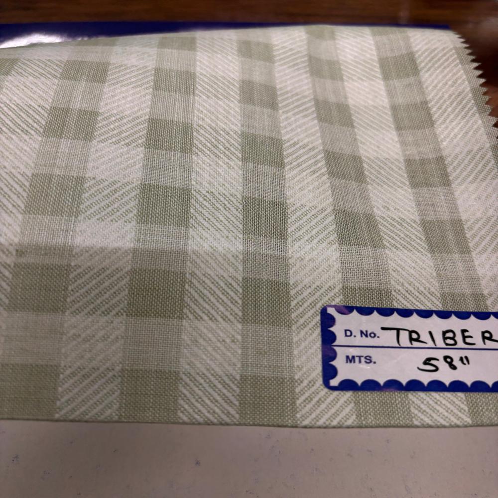 Triber Linen Cotton Check Shirting Fabric Width 58