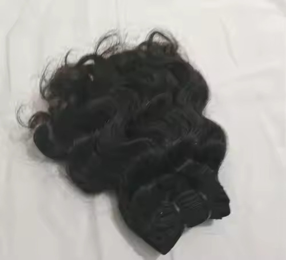 Natural Black  Color Temple Remy Weft Hair Bundle Indian Virgin Remy Hair Extension
