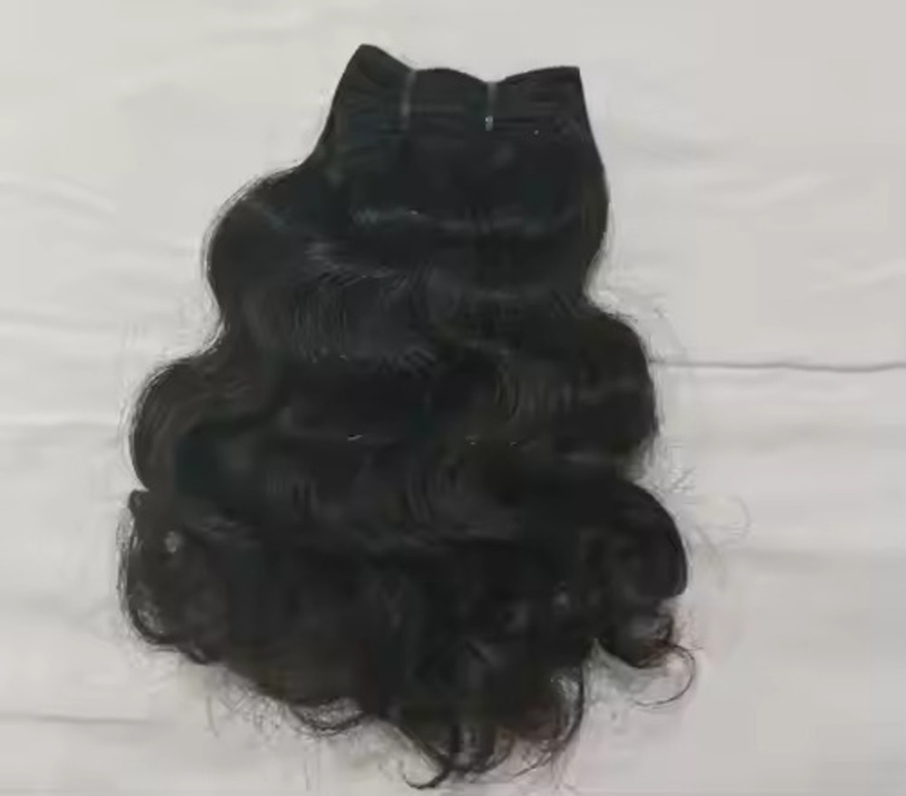Natural Black  Color Temple Remy Weft Hair Bundle Indian Virgin Remy Hair Extension