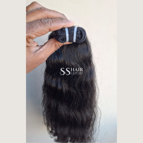 Wavy hair bundles Indian Weft human hair extensions 100gm 16inch