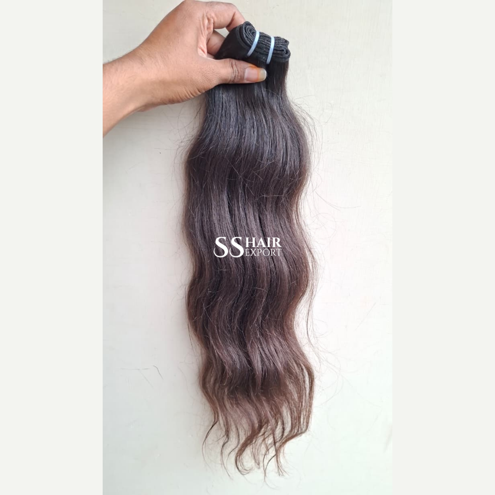 Wavy hair bundles Indian Weft human hair extensions 100gm 16inch