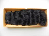 Remy Natural Wavy Style  Weft Hair Bundle  Indian Temple Hair Extension,